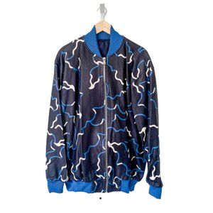 Custom Abstract Leather Bomber Jacket